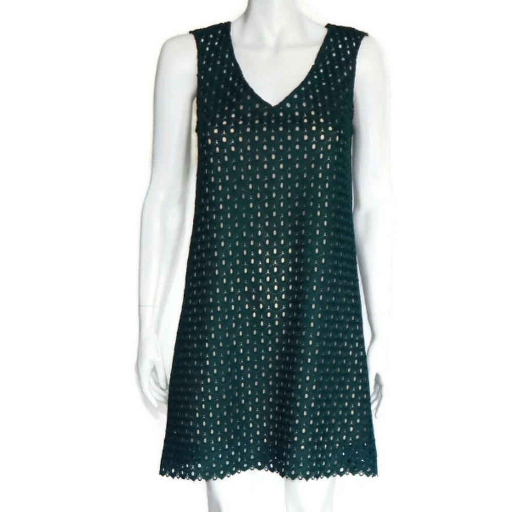 Zara eyelet shift dress with attached slip